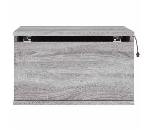 Sienas Naktsskapīši Ar Led, 2 Gab., Pelēcīga Ozolkoka Krāsa Vidaxl