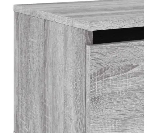 Sienas Naktsskapīši Ar Led, 2 Gab., Pelēcīga Ozolkoka Krāsa Vidaxl