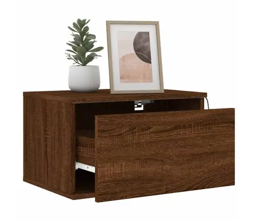 Sienas Naktsskapīši Ar Led Apgaismojumu, 2 Gab., Ozola Krāsa Vidaxl