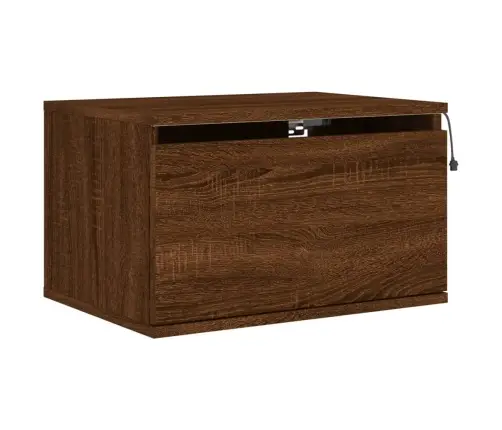 Sienas Naktsskapīši Ar Led Apgaismojumu, 2 Gab., Ozola Krāsa Vidaxl