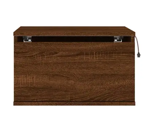 Sienas Naktsskapīši Ar Led Apgaismojumu, 2 Gab., Ozola Krāsa Vidaxl