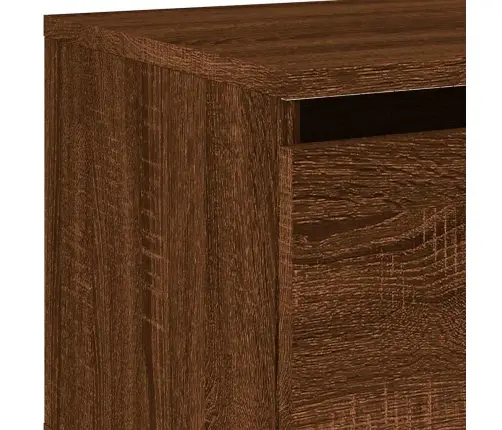 Sienas Naktsskapīši Ar Led Apgaismojumu, 2 Gab., Ozola Krāsa Vidaxl