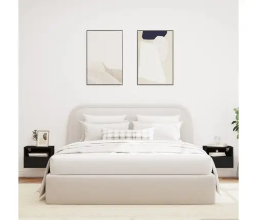 Teleri Seinakapid 2 Tk, Must, 40 X 30 X 30 cm Tehispuit