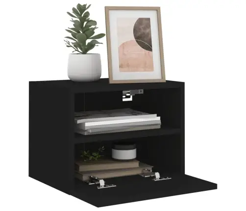 Teleri Seinakapid 2 Tk, Must, 40 X 30 X 30 cm Tehispuit