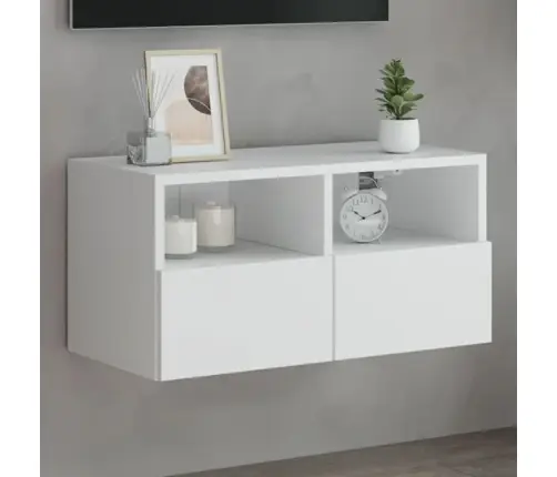 Tv Sienas Skapītis, Balts, 40X30X30 Cm, Inženierijas Koks Vidaxl