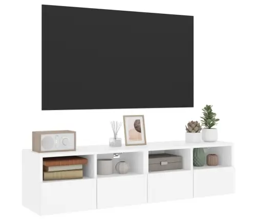 Tv Sienas Skapji, 2 Gab., Balts, 60X30X30 Cm, Inženierijas Koks Vidaxl