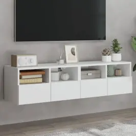 Tv Sienas Skapji, 2 Gab., Balts, 60X30X30 Cm, Inženierijas Koks Vidaxl