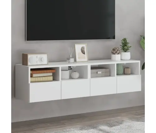 Tv Sienas Skapji, 2 Gab., Balts, 60X30X30 Cm, Inženierijas Koks Vidaxl
