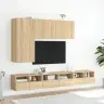 Sieninės Tv Spintelės, 2Vnt., Ąžuolo, 60X30X30cm Mediena