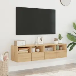 Sieninės Tv Spintelės, 2Vnt., Ąžuolo, 60X30X30cm Mediena