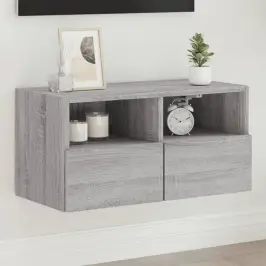 Tv Sienas Skapītis, Pelēka Ozola, 60X30X30Cm, Inženierijas Koks Vidaxl