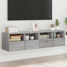 Tv Skapīši, 2 Gab., Pelēka Ozola, 60X30X30Cm, Inženierijas Koks Vidaxl