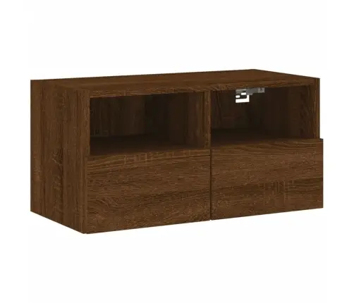 Sieninė Tv Spintelė, Ruda Ąžuolo, 60X30X30cm Apdirbta Mediena