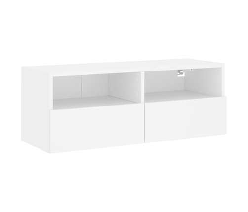 Tv Sienas Skapītis, Balts, 80X30X30 Cm, Inženierijas Koks Vidaxl