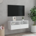 Tv Sienas Skapītis, Balts, 80X30X30 Cm, Inženierijas Koks Vidaxl