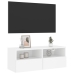 Tv Sienas Skapītis, Balts, 80X30X30 Cm, Inženierijas Koks Vidaxl
