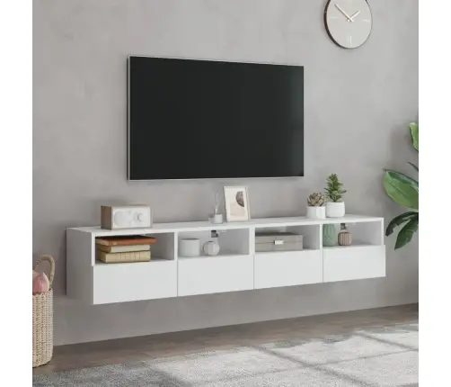 Tv Skapīši, 2 Gab., Balts, 80X30X30 Cm, Inženierijas Koks Vidaxl