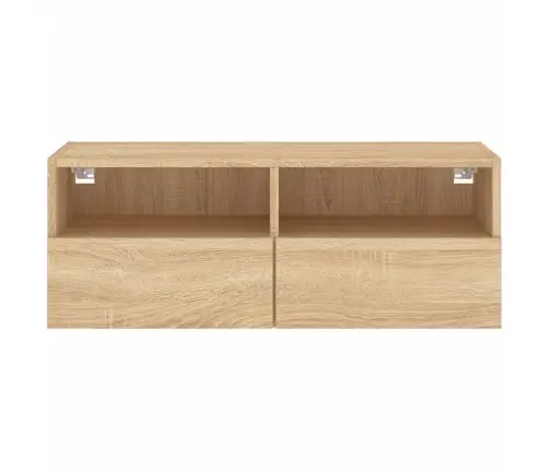 Sieninė Tv Spintelė, Ąžuolo, 80X30X30cm Apdirbta Mediena