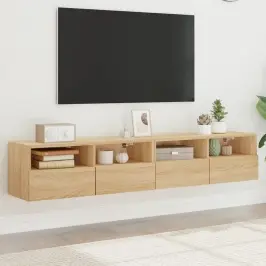 Tv Skapīši, 2 Gab., Ozolkoka, 80X30X30 Cm, Inženierijas Koks Vidaxl