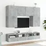 Sieninės Tv Spintelės, 2Vnt., Betono, 80X30X30cm Mediena