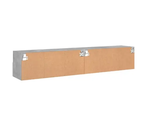 Sieninės Tv Spintelės, 2Vnt., Betono, 80X30X30cm Mediena