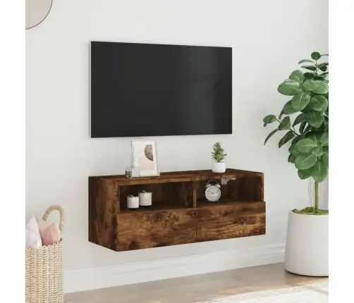 Tv Sienas Skapītis, Koka Krāsa, 80X30X30 Cm, Inženierijas Koks Vidaxl