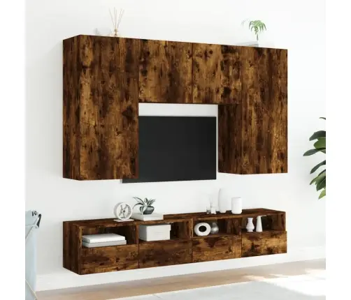 Tv Sienas Skapītis, Koka Krāsa, 80X30X30 Cm, Inženierijas Koks Vidaxl