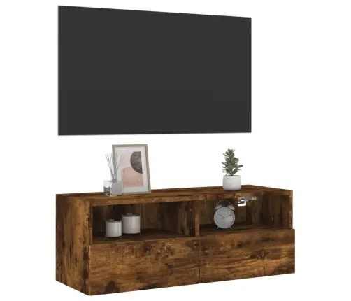 Tv Sienas Skapītis, Koka Krāsa, 80X30X30 Cm, Inženierijas Koks Vidaxl