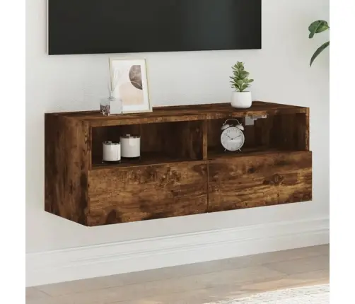 Tv Sienas Skapītis, Koka Krāsa, 80X30X30 Cm, Inženierijas Koks Vidaxl