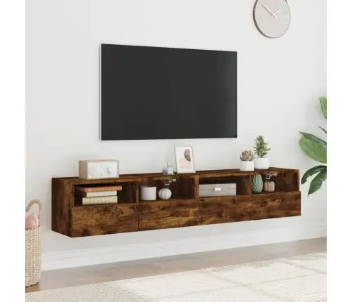 Tv Skapīši, 2 Gab., Koka Krāsa, 80X30X30 Cm, Inženierijas Koks Vidaxl