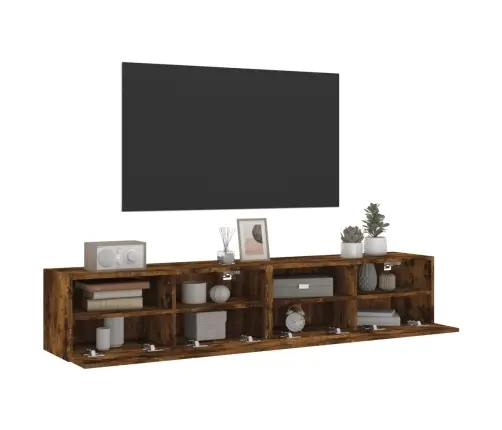 Tv Skapīši, 2 Gab., Koka Krāsa, 80X30X30 Cm, Inženierijas Koks Vidaxl