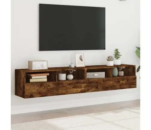 Tv Skapīši, 2 Gab., Koka Krāsa, 80X30X30 Cm, Inženierijas Koks Vidaxl