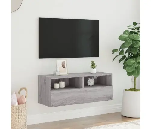 Tv Sienas Skapītis, Pelēka Ozola, 80X30X30Cm, Inženierijas Koks Vidaxl