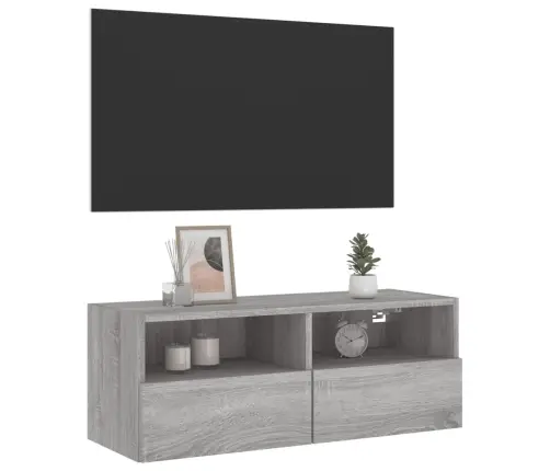 Tv Sienas Skapītis, Pelēka Ozola, 80X30X30Cm, Inženierijas Koks Vidaxl