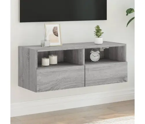 Tv Sienas Skapītis, Pelēka Ozola, 80X30X30Cm, Inženierijas Koks Vidaxl