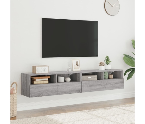 Tv Skapīši, 2 Gab., Pelēka Ozola, 80X30X30Cm, Inženierijas Koks Vidaxl