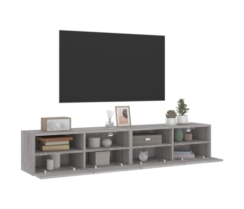 Tv Skapīši, 2 Gab., Pelēka Ozola, 80X30X30Cm, Inženierijas Koks Vidaxl