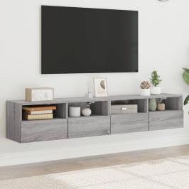 Tv Skapīši, 2 Gab., Pelēka Ozola, 80X30X30Cm, Inženierijas Koks Vidaxl