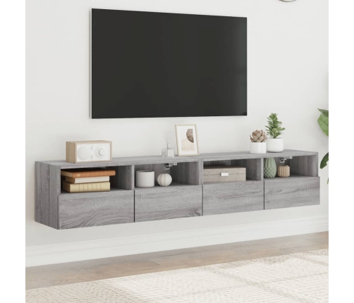 Tv Skapīši, 2 Gab., Pelēka Ozola, 80X30X30Cm, Inženierijas Koks Vidaxl