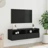 Tv Sienas Skapītis, Melns, 100X30X30 Cm, Inženierijas Koks Vidaxl