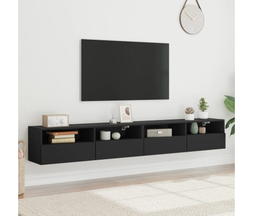 Tv Skapīši, 2 Gab., Melns, 100X30X30 Cm, Inženierijas Koks Vidaxl