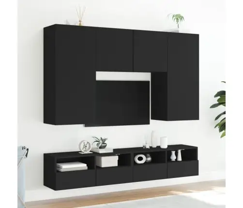 Tv Skapīši, 2 Gab., Melns, 100X30X30 Cm, Inženierijas Koks Vidaxl