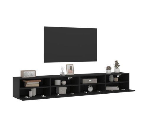 Tv Skapīši, 2 Gab., Melns, 100X30X30 Cm, Inženierijas Koks Vidaxl