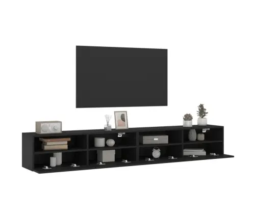 Tv Skapīši, 2 Gab., Melns, 100X30X30 Cm, Inženierijas Koks Vidaxl
