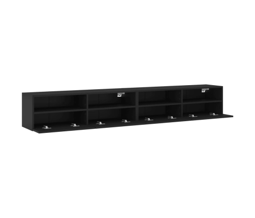 Tv Skapīši, 2 Gab., Melns, 100X30X30 Cm, Inženierijas Koks Vidaxl