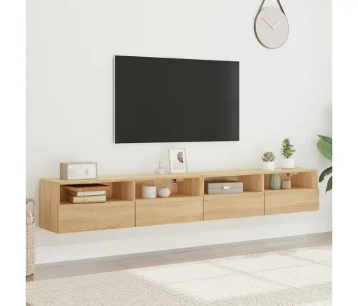 Tv Skapīši, 2 Gab., Ozolkoka, 100X30X30 Cm, Inženierijas Koks Vidaxl