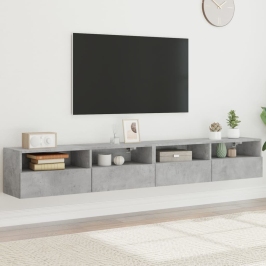 Tv Sienas Skapji, 2 Gb., 100X30X30Cm, Pelēki, Inženierijas Koks Vidaxl