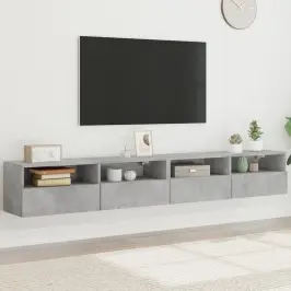 Tv Sienas Skapji, 2 Gb., 100X30X30Cm, Pelēki, Inženierijas Koks Vidaxl