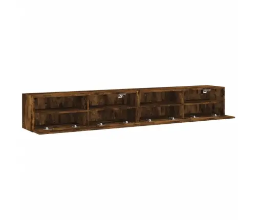 Sieninės Tv Spintelės, 2Vnt., Dūminės, 100X30X30cm Mediena
