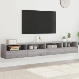 Tv Skapīši, 2 Gab., Pelēks, 100X30X30 Cm, Inženierijas Koks Vidaxl
